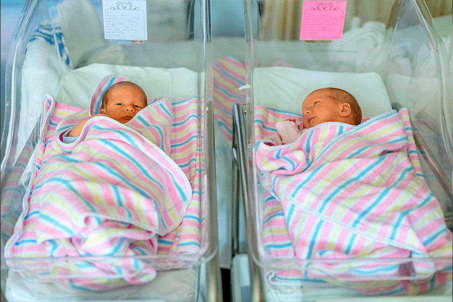 newborn babies in the nursery